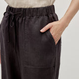 100% Linen Elastic Waist Straight Leg Pants
