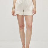 100% Linen Side Pocket Drawstring Shorts