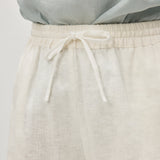 100% Linen Side Pocket Drawstring Shorts