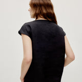 100% Linen Shell Bead Neckline Cap Sleeve Blouse