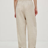 100% Linen Slant Pocket Elastic Waist Cropped Pants