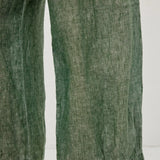 100% Elastic Trim Side Pocket Wide Leg Cropped Pants