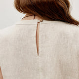 100% Linen V-neck Beach Sleeveless Dress