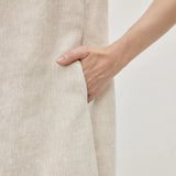 100% Linen V-neck Beach Sleeveless Dress
