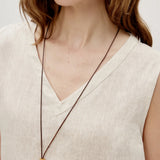 100% Linen V-neck Beach Sleeveless Dress