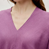 100% Linen V-neck Dropped Shoulder Loose-fit Maxi Dress