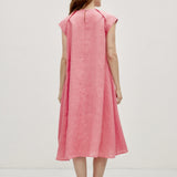 100% Linen Sleeveless Pleated Side Pocket Maxi Dress