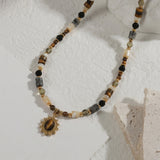 Beaded Shell Pendant Necklace