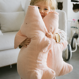 100% Linen Piggy Throw Pillow Doll