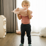 100% Linen Piggy Throw Pillow Doll