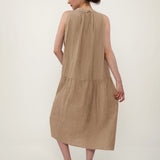 100% Linen Sleeveless A-Line Maxi Dress