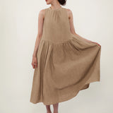 100% Linen Sleeveless A-Line Maxi Dress