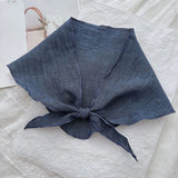 Lightweight 100% Linen Triangle Neck Scarf