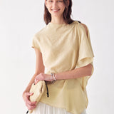 100% Linen Asymmetric Draped Blouse