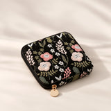 Linen Cotton Embroidered Jewelry Pouch