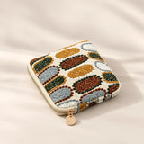 Linen Cotton Embroidered Jewelry Pouch