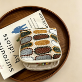 Linen Cotton Embroidered Jewelry Pouch