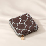 Linen Cotton Embroidered Geo Circle Wallet