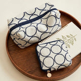 Embroidered Geo Circle Wallet