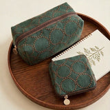 Embroidered Geo Circle Wallet