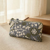 Floral Embroidered Zip Storage Bag