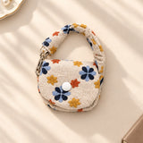 Linen Cotton Embroidered Mini Pouch