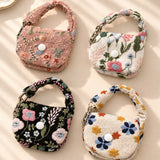 Linen Cotton Embroidered Mini Pouch