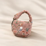 Linen Cotton Embroidered Mini Pouch