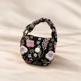 Linen Cotton Embroidered Mini Pouch