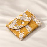 Linen Cotton Embroidered Card Coin Purse