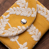 Linen Cotton Embroidered Card Coin Purse