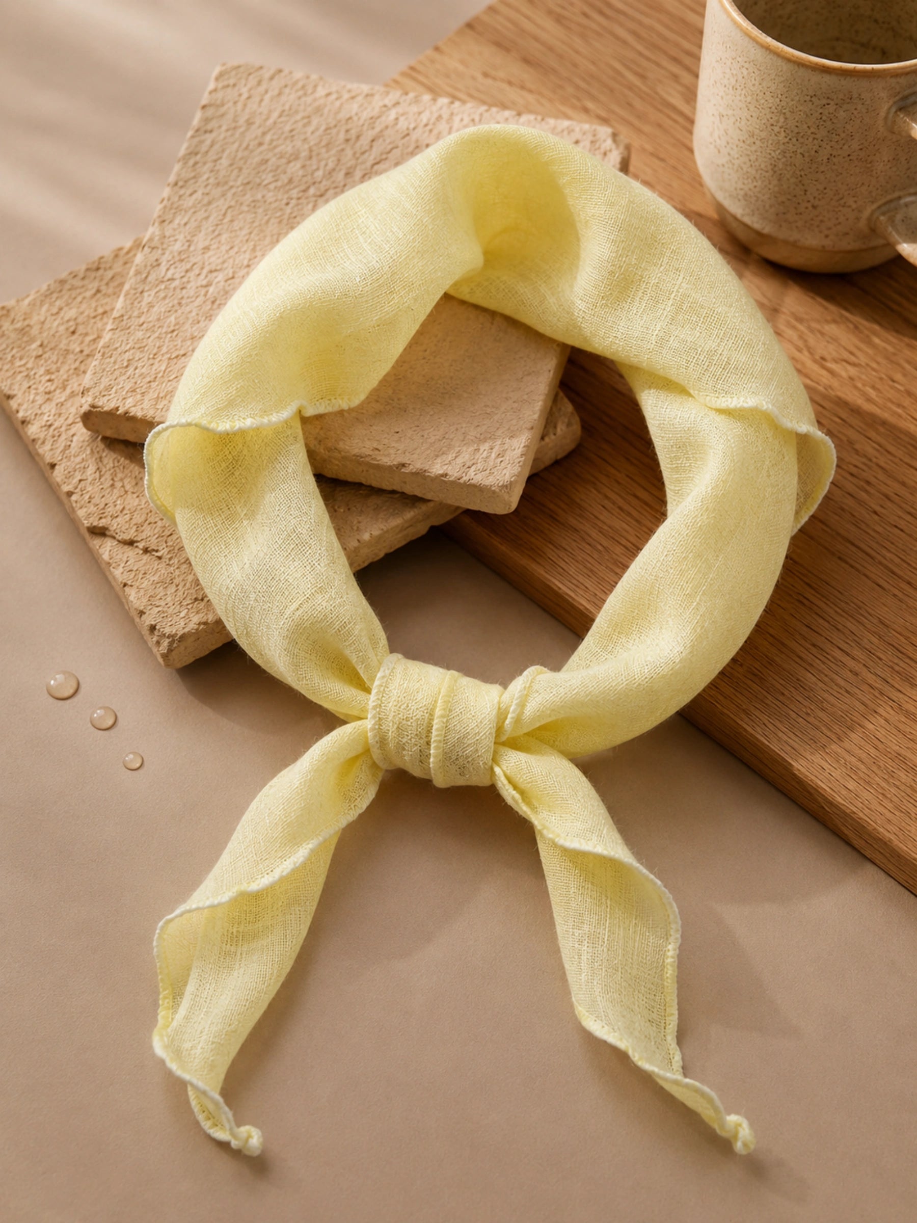 100% Linen Breathable Neck Protector Triangular Scarf