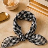 100% Linen Vintage Pattern Square Scarf