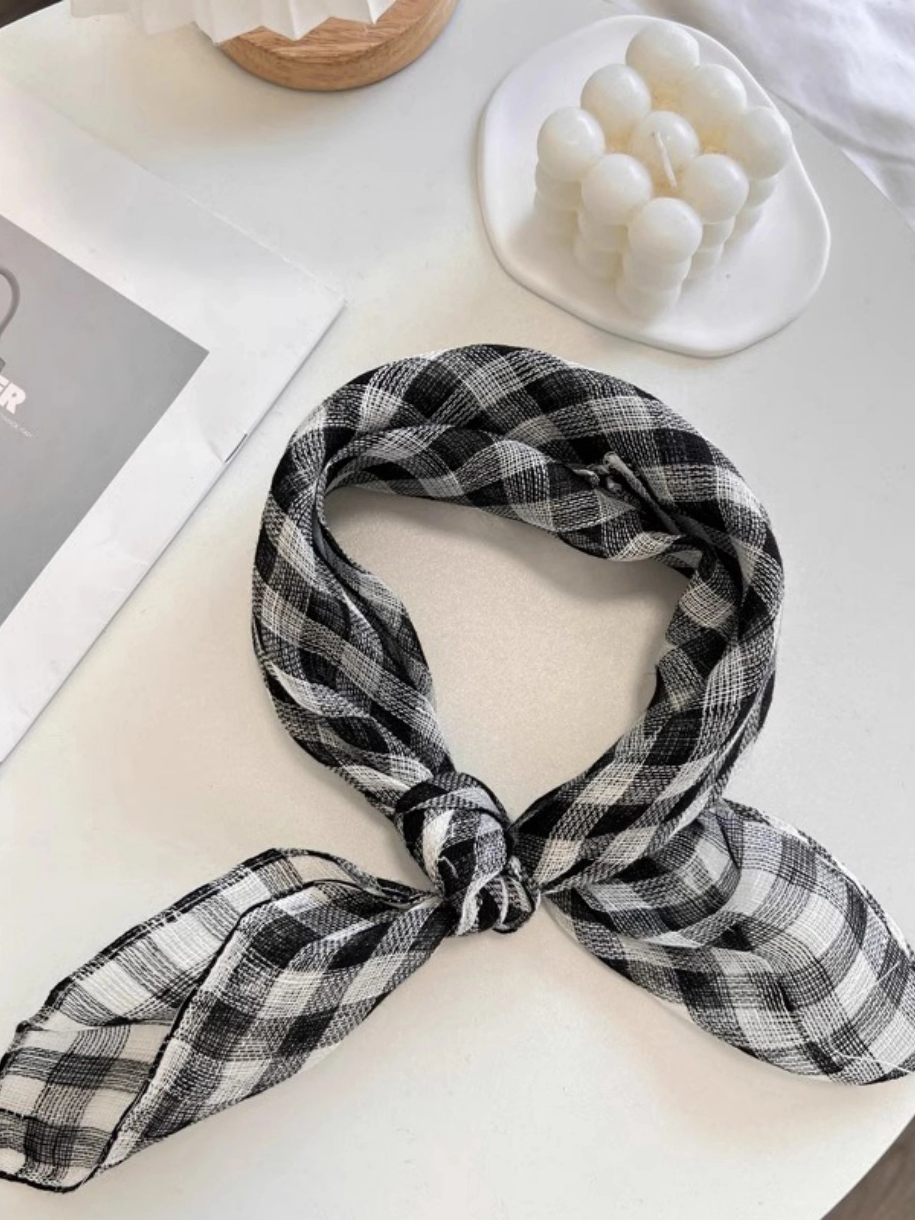 100% Linen Vintage Pattern Square Scarf