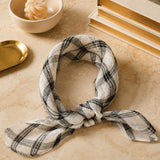 100% Linen Vintage Pattern Square Scarf