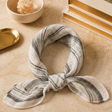100% Linen Vintage Pattern Square Scarf