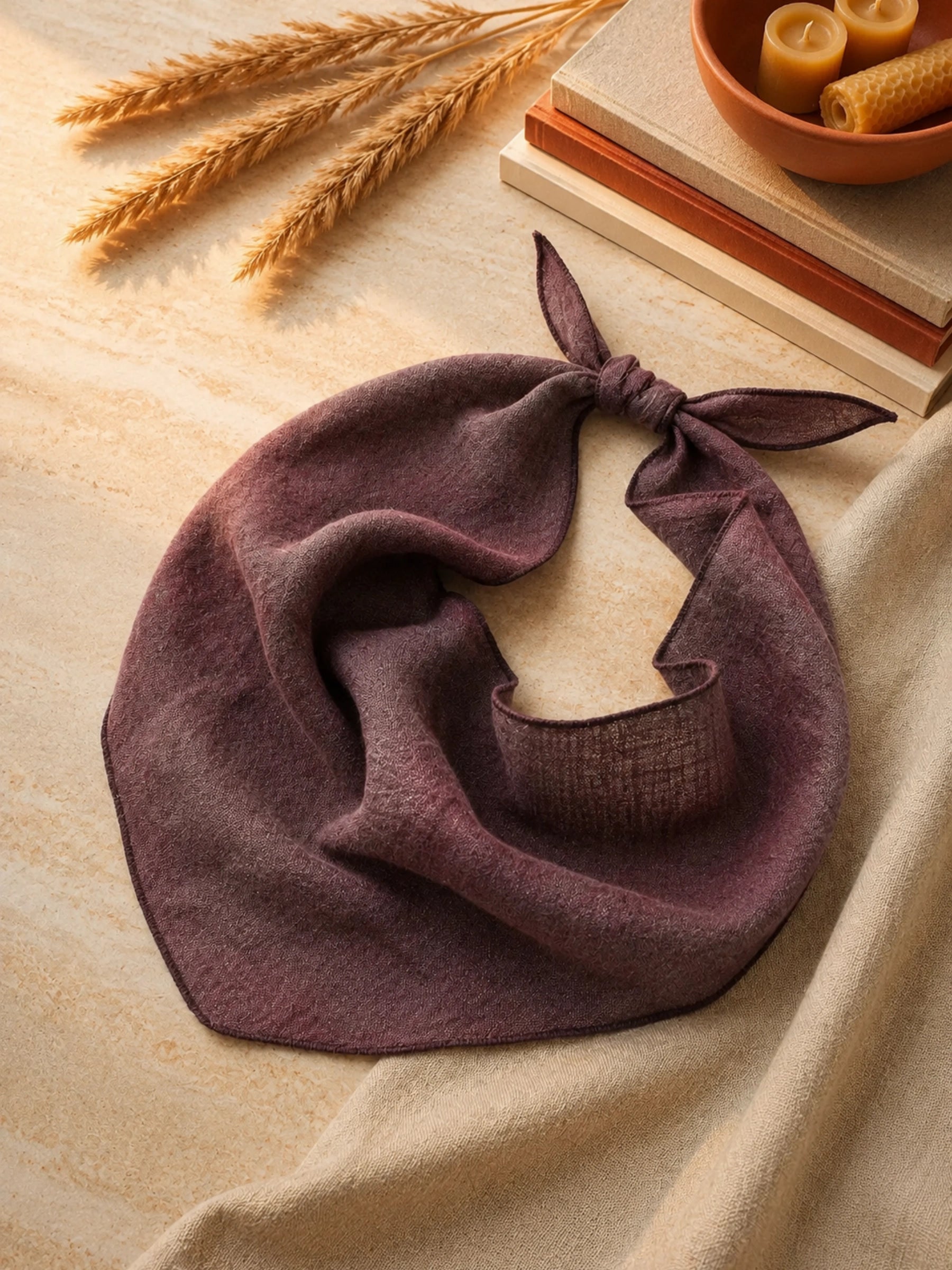 Lightweight 100% Linen Triangle Neck Scarf