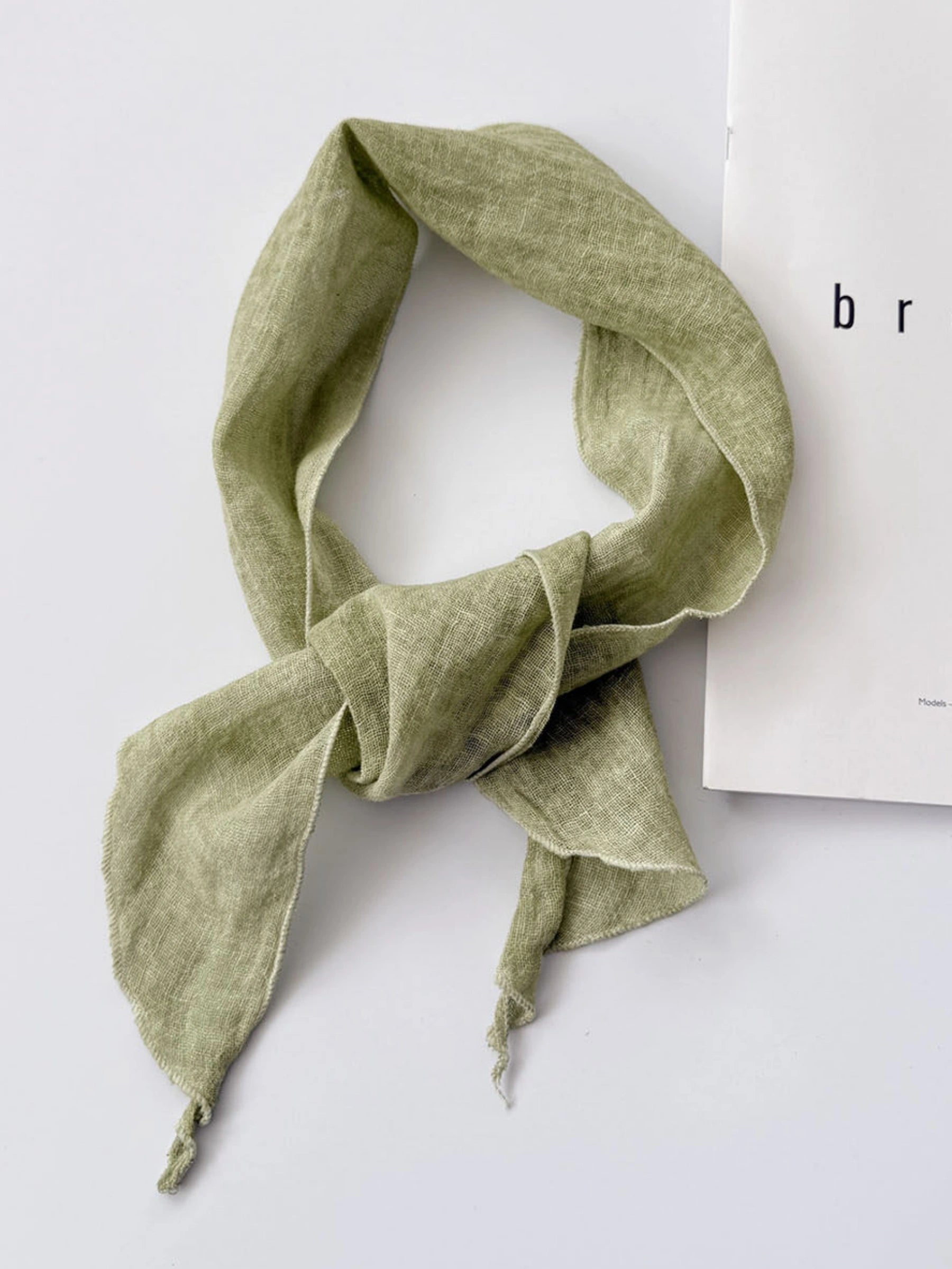 Linen Cotton Solid Neck Protector Scarf