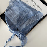 100% Linen Plaid Crinkle Scarf