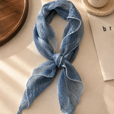 100% Linen Plaid Crinkle Scarf