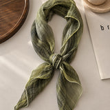 100% Linen Plaid Crinkle Scarf