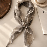 100% Linen Plaid Crinkle Scarf