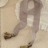 100% Linen Tassel Neck Tie