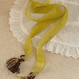 100% Linen Tassel Neck Tie