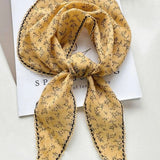 Lace Trim Paisley Bandana Scarf