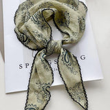 Lace Trim Paisley Bandana Scarf