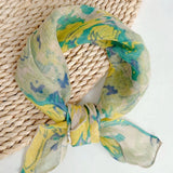 Linen Watercolor Print Bandana Scarf