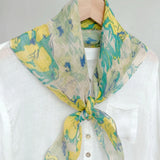 Linen Watercolor Print Bandana Scarf