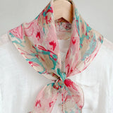 Linen Watercolor Print Bandana Scarf