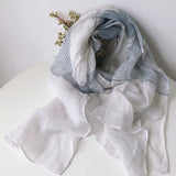 100% Linen Color Block Stripe Scarf